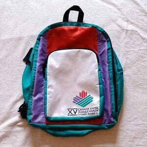 Vintage 1995 Canada Games XV Grande Prairie Alberta Backpack Book Bag